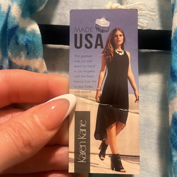 NWT Karen Kane Womens Cascade Wrap BLUE BAJA Dress MADE IN USA Medium - Picture 9 of 14